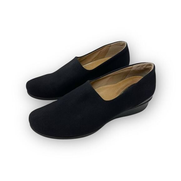ECCO Ecco Black Slip On Shoes Stretch Wedge Loafers Women's Size EU 38 US 7/7.5 - Picture 1 of 14